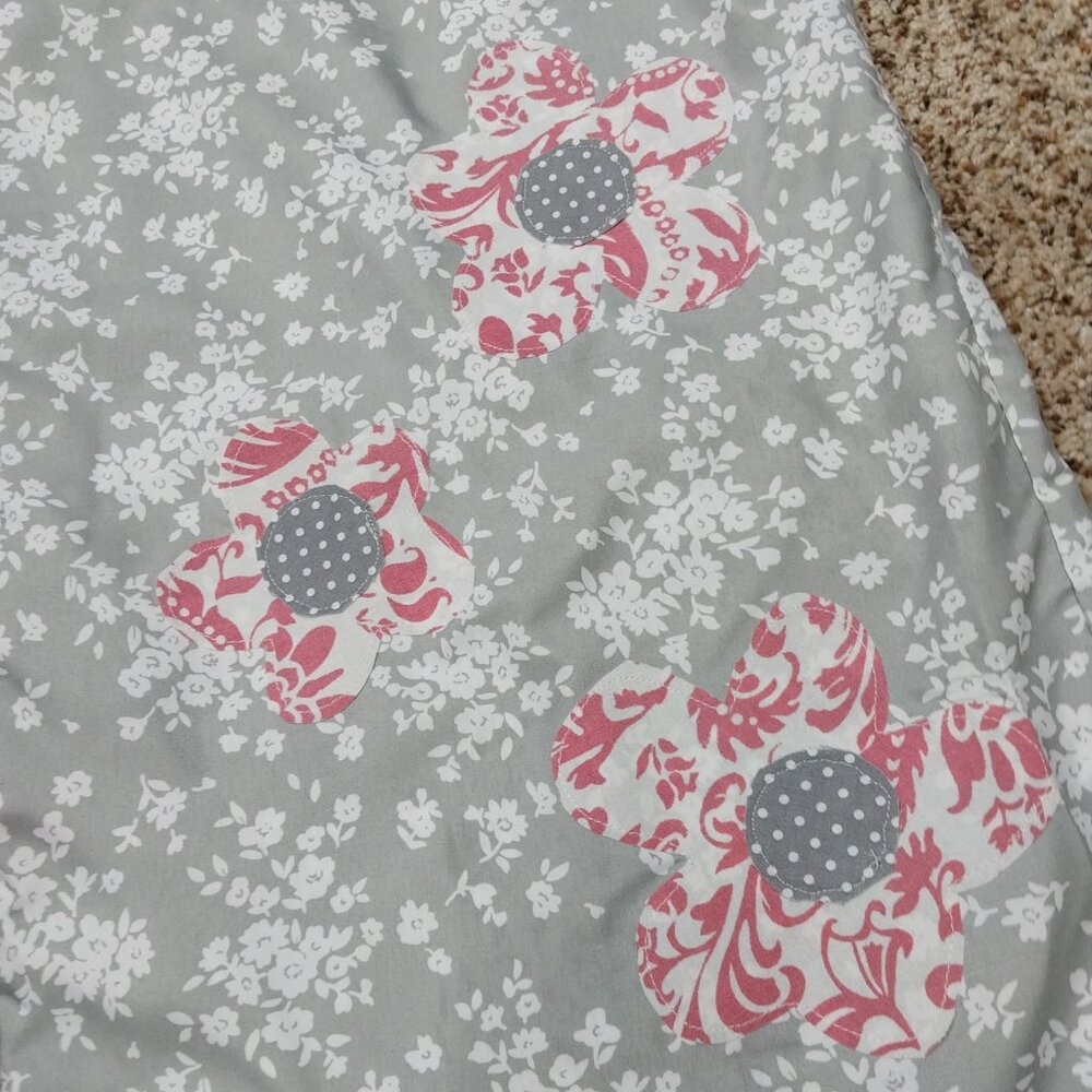 3521 Size Large Grey Jumpsuit With Embroidered Flower Motifs. - Picture 2 of 6